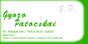 gyozo patocskai business card