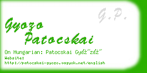 gyozo patocskai business card